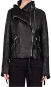 DAVID'S ROAD x VANDERWILT - Leather Jacket with Decorative Zippers in Black