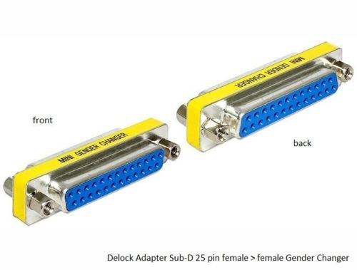 Delock DB-25 D-sub adapter Gender Changer Sub-D female > female with screw nuts - Optiwire.ie