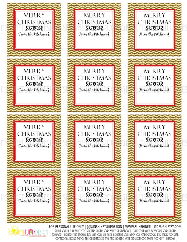 Printable Christmas Food Labels Baked With Love Christmas Gift Tags 