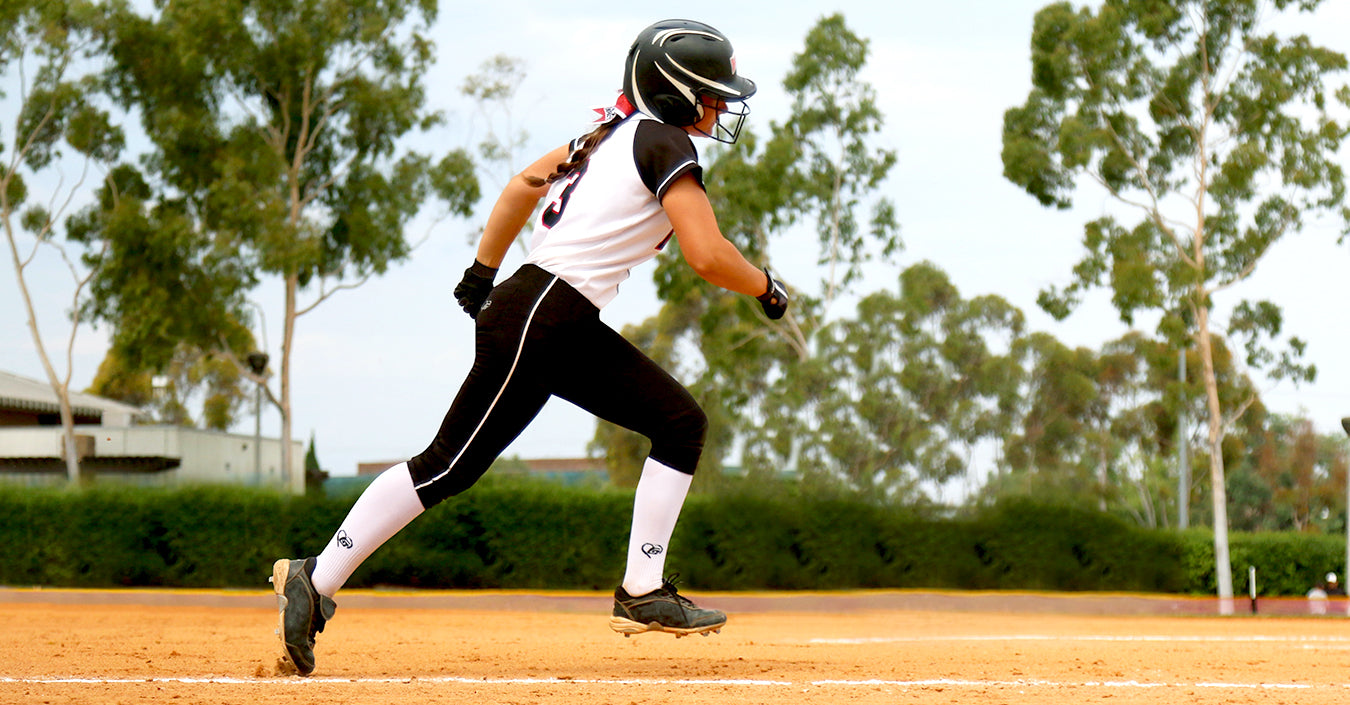 Girls softball pants with piping