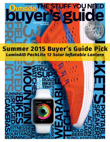 LuminAID PackLite 12 featured in OUTSIDE Magazine as a 2015 Summer Buyers Guide Pick