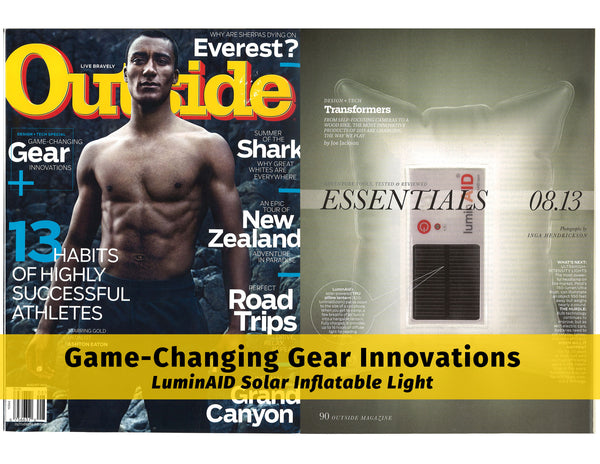 LuminAID Solar Inflatable Light Featured in OUTSIDE Magazine as a Game-Changing Gear Innovation