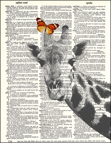 An image of a(n) Butterfly on Giraffe Dictionary Art Print.