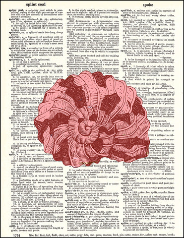An image of a(n) Red Seashell Dictionary Art Print.