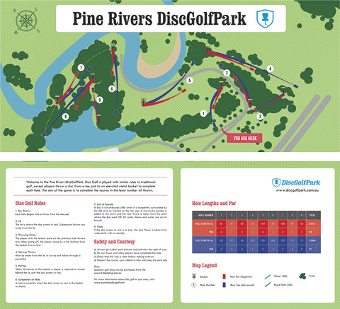 an image of Pine River Disc Golf Park map