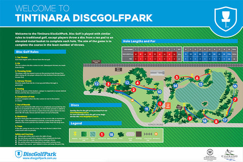 an image of Tintinara Disc Golf Park map