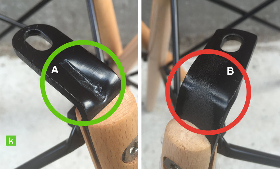Eames metal connectors are creased or not