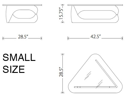 Dimensions of the small version of the Noguchi Isamu coffee table replica - Deluxe