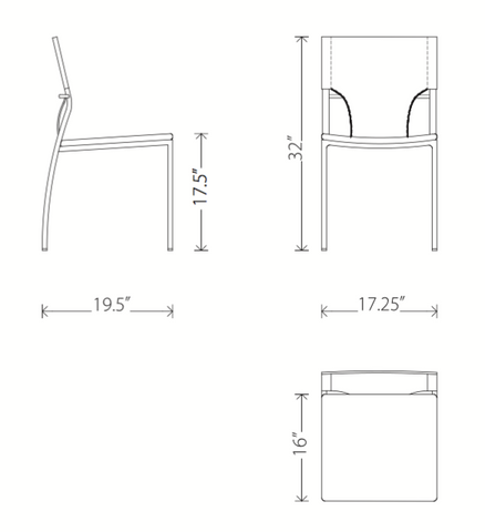 Dimensions of Lisbon dining chair