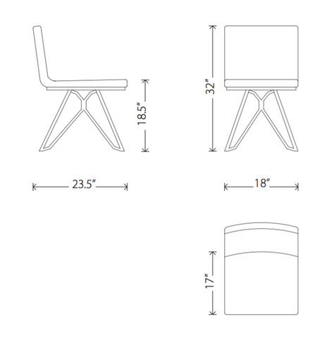 Dimensions of Tanya dining chair