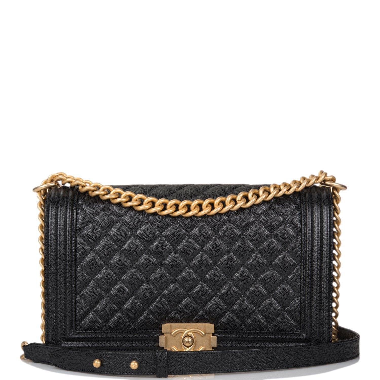 Chanel Black Quilted Caviar New Medium 