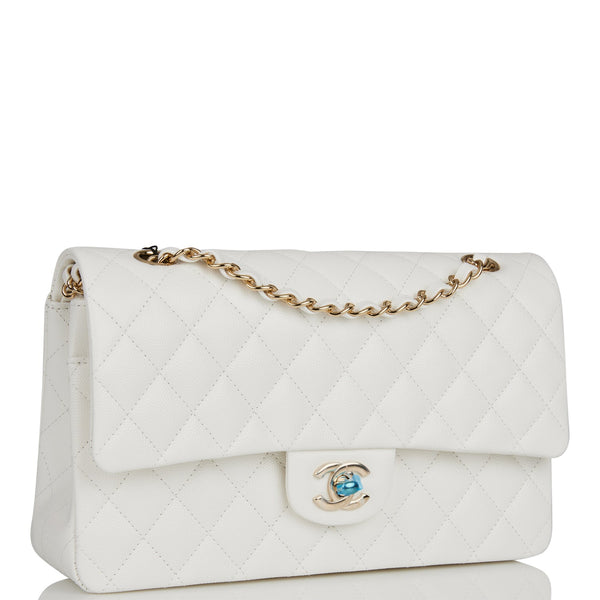 Chanel Cream White Quilted Caviar Small Classic Double Flap Gold Hardware,  2019 Available For Immediate Sale At Sotheby's