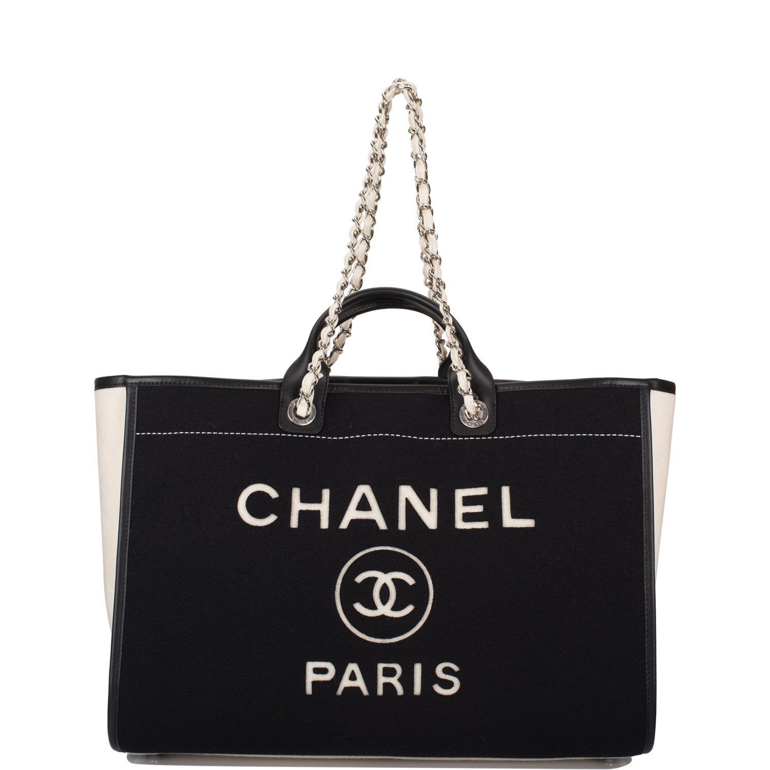 chanel black shopping bag