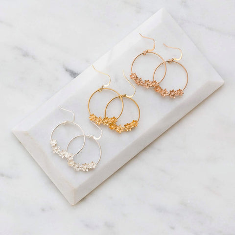 Flower hoops rose gold