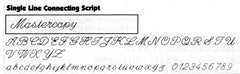 mastercopy single line connecting script engraving font