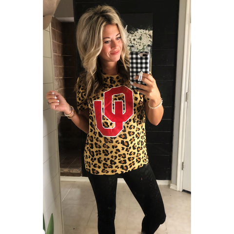 Leopard Licensed Gameday Spandex Knit Tops  S-XL