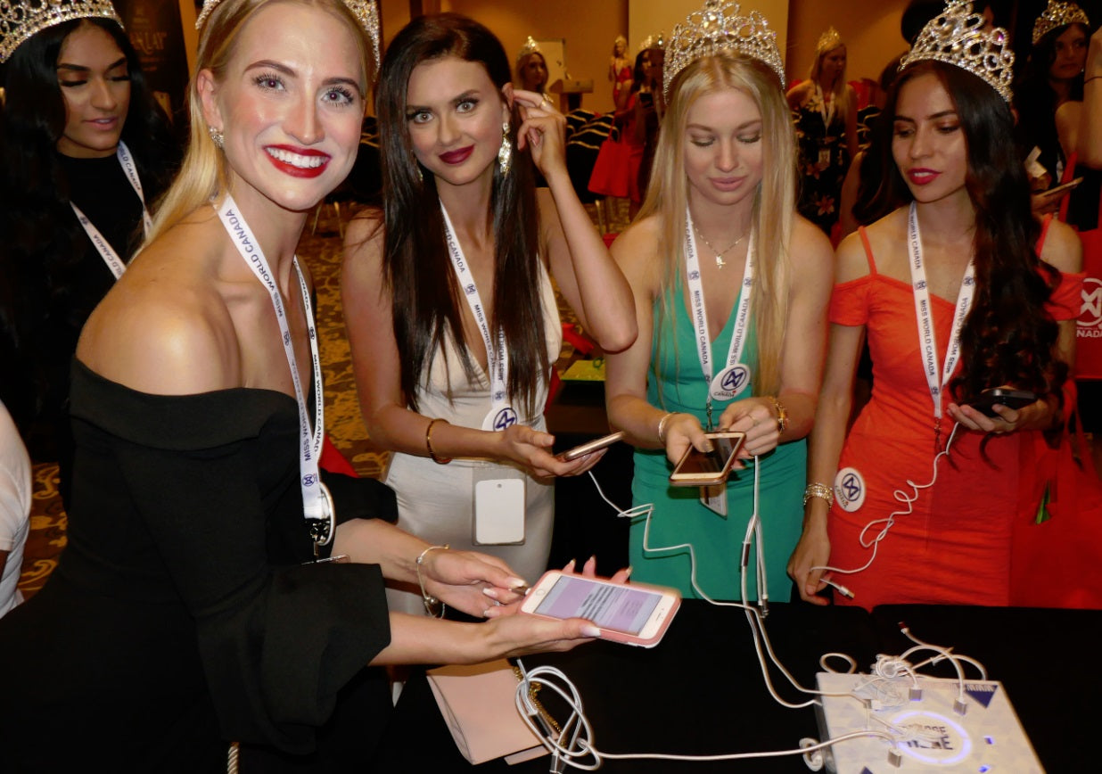 Miss World Canada 2018 with Rhinocharge device