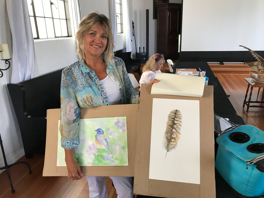 Nick Mayer Art Workshop Focus on Feathers Catalina Island Fish Art