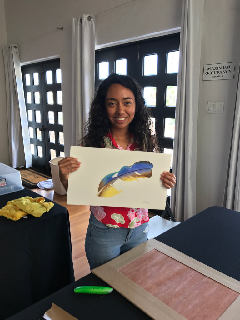 Nick Mayer Art Workshop Focus on Feathers Catalina Island Fish Art