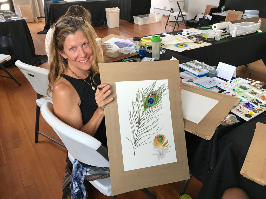 Nick Mayer Art Workshop Focus on Feathers Catalina Island Fish Art