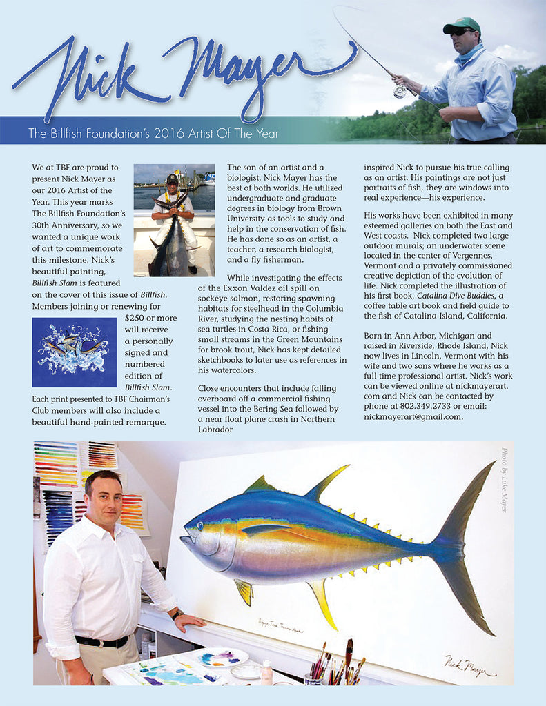 Nick Mayer Billfish Foundation Artist of the Year