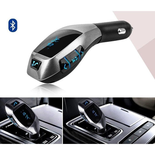 Modulator FM Bluetooth pentru Masina Wireless Car Kit X7, Incarcator USB, MP3, microSD, Handsfree, Telecomanda, Negru