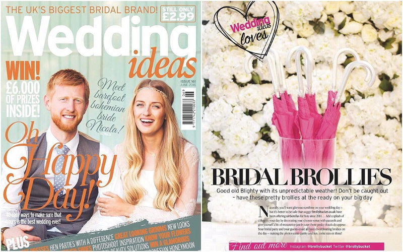 Wedding Ideas Magazine recommends BrollyBucket Umbrella Hire Service