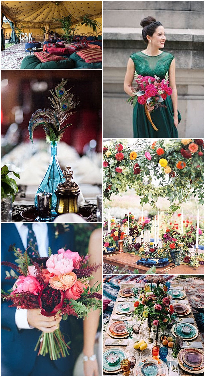 A Rich Jewel Toned Rehearsal Dinner with Asian Inspired Decor