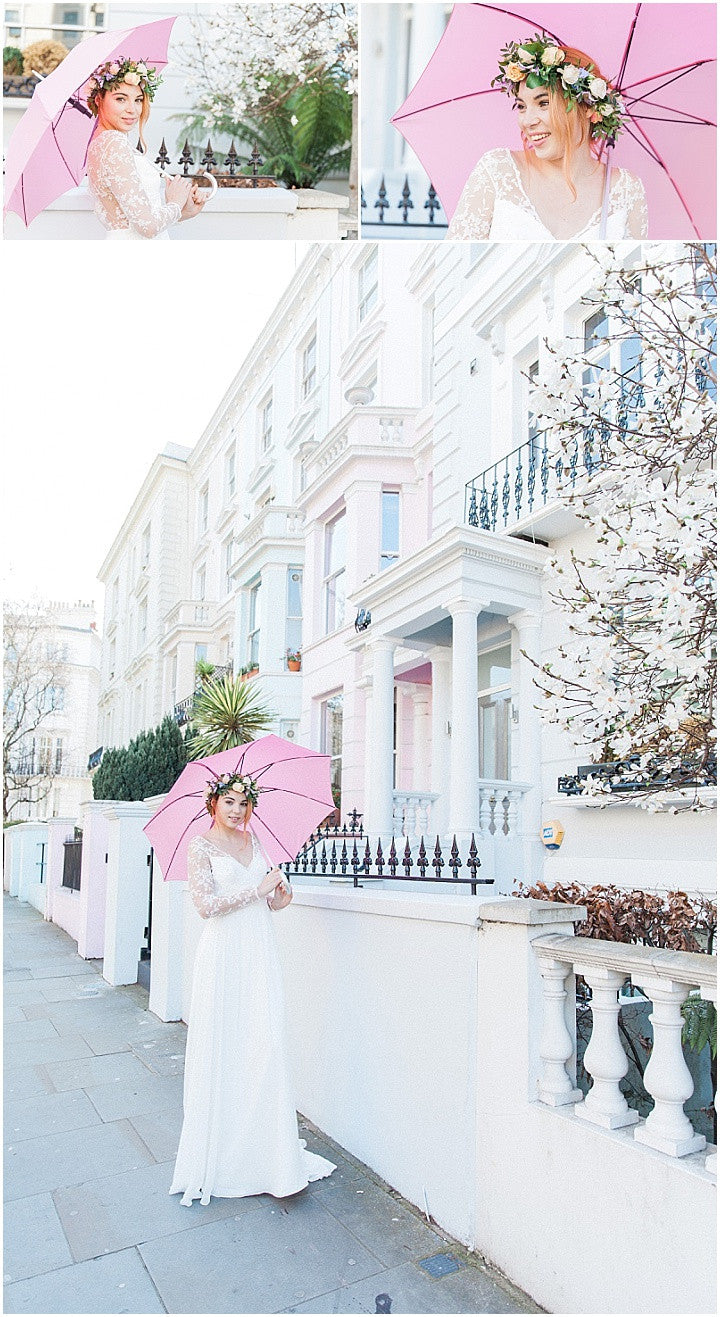 Pastel in the City Umbrella Hire Brolly Bucket Notting Hill