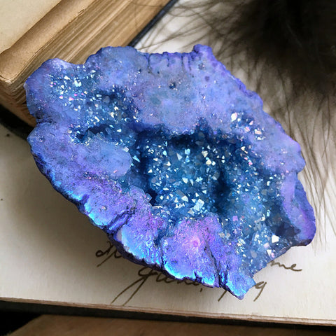 Aqua Aura Quartz Geode