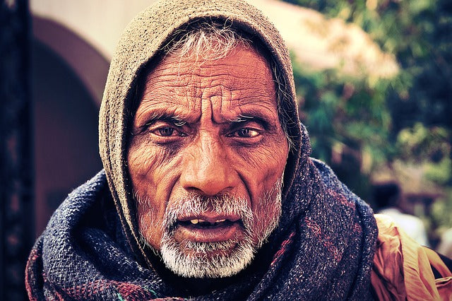 Authentic Portrait of a Man in India