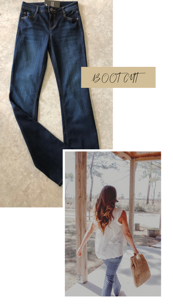 boot cut indigo jeans