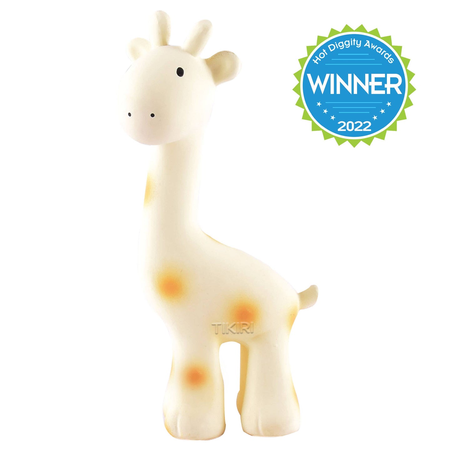 Giraffe - Natural Organic Rubber Teether, Rattle & Bath Toy