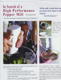 Fine Cooking Article on High Performance Pepper Mill
