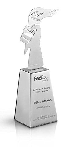 Stainless Steel Small Flame Trophy with Base
