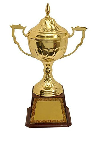 TrophyWale Wooden Trophy with PU Finish, Height: 44 CM