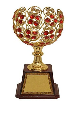 TrophyWale Wooden Trophy with PU Finish, Height: 31 CM