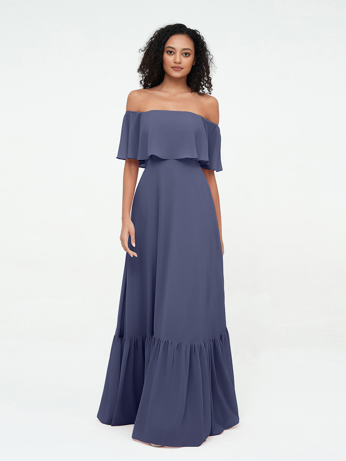 Slate Blue Maxi Dress - Chiffon Maxi Dress - Pleated Maxi Dress - Lulus