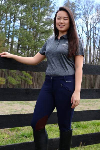 women's fitted black polo shirts