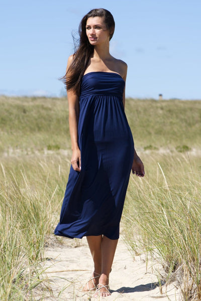 navy blue ruched dress
