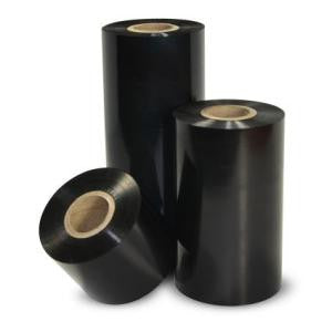 Standard Flat-Head Wax/Resin - 110mm Wide x 74m Long - Outside Wound - 0.5'' Core - Black