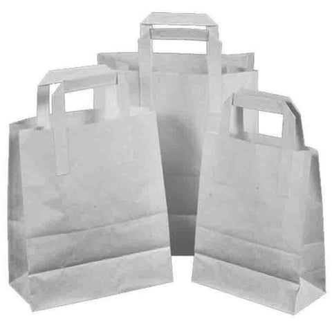 white paper bags with handles