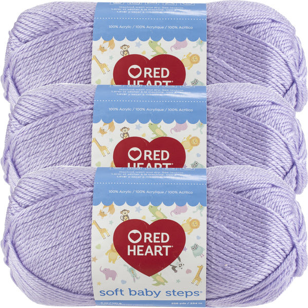 Red Heart Soft Baby Steps Yarn Lavender Multipack Of 3 Knitting Warehouse