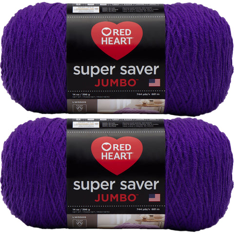 Red Heart Super Saver Jumbo Yarn Amethyst Multipack Of 2