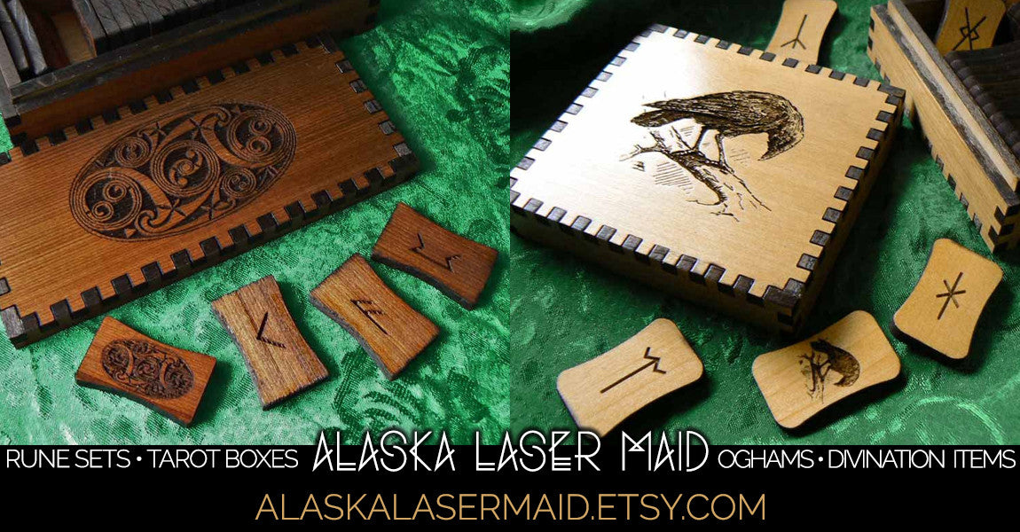 Alaska Laser Maid - Runes - Oghams - Tarot