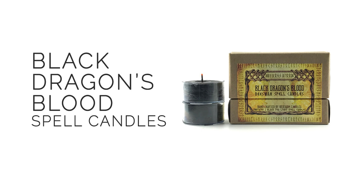 Black Dragon's Blood Tea Light Candles By Beesom Candles - Sabbat Box