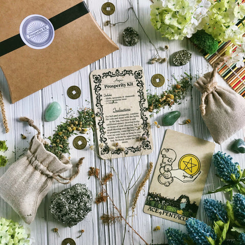 Prosperity Herbal Sachet Kit By Light of Anjou - Featured inside the 2019 Ostara Sabbat Box