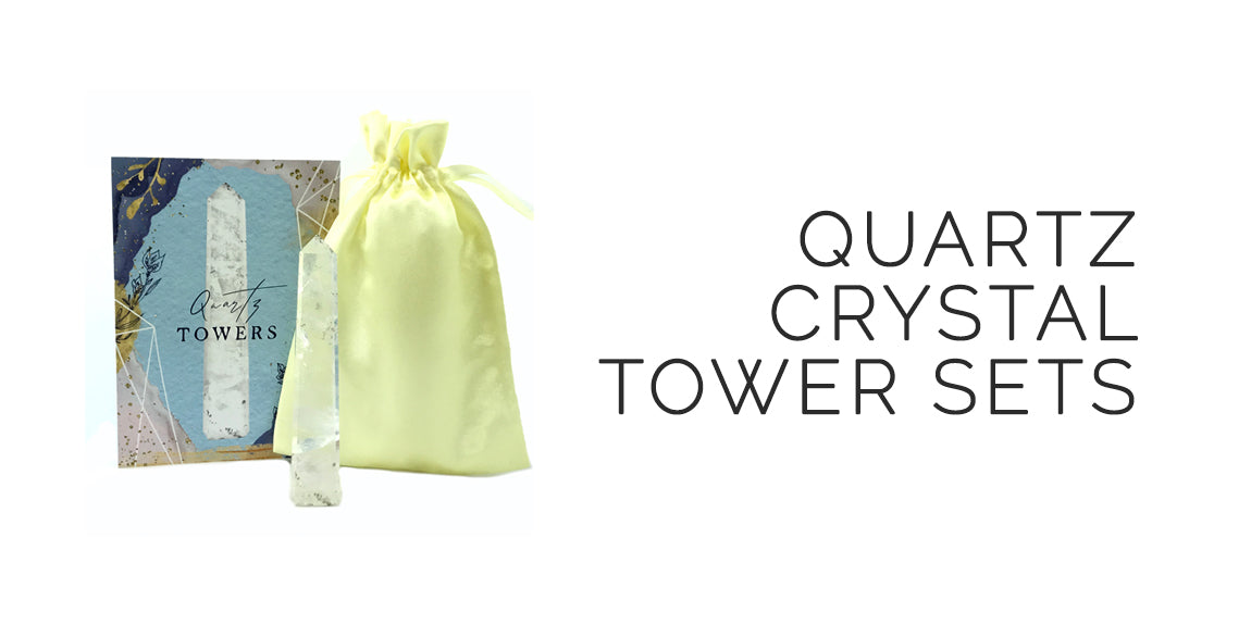 Quartz Crystal Tower Set With Info Card and Bag By Sabbat Box
