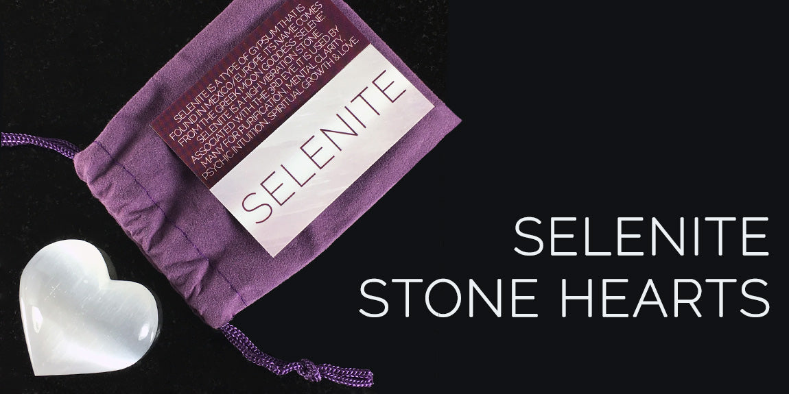 Selenite Stone Heart Sets - Sabbat Box - Imbolc 2017 Box