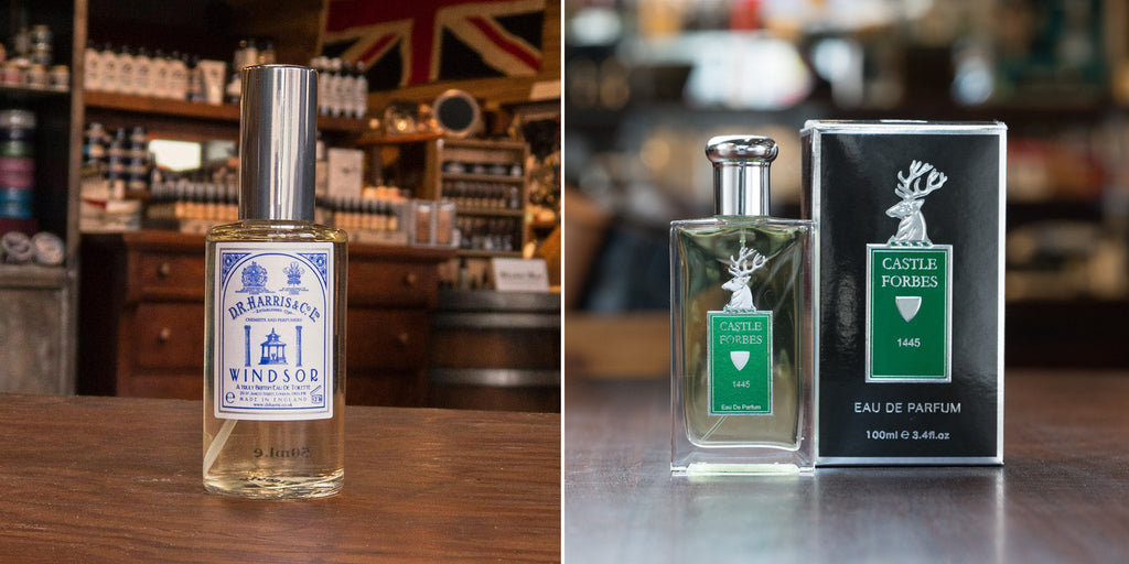 Left: D.R. Harris Windsor Eau de Toilette - Right: Castle Forbes 1445